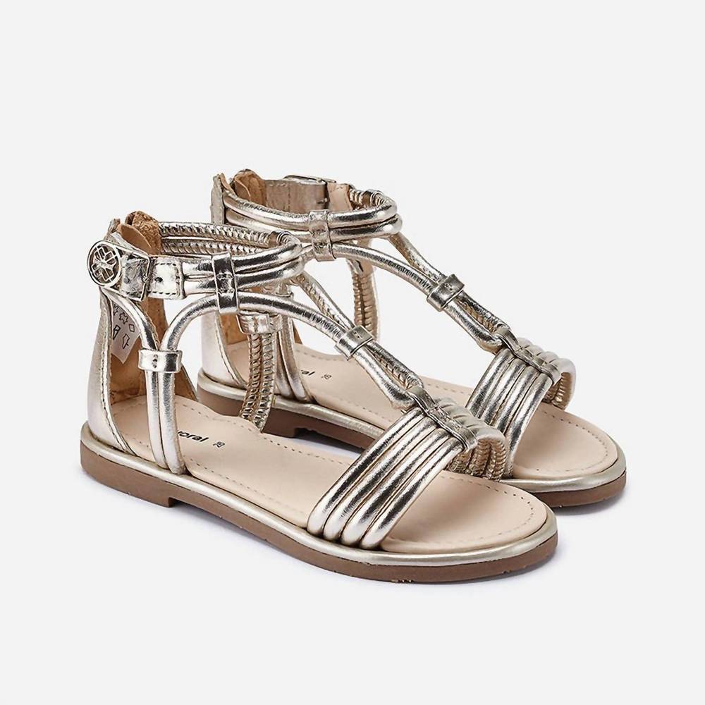 NEW MAYORAL kid's leatherette sandal bg in platinum